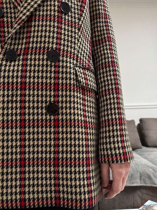 Checked Double-breasted blazer - Picture 3 of 10